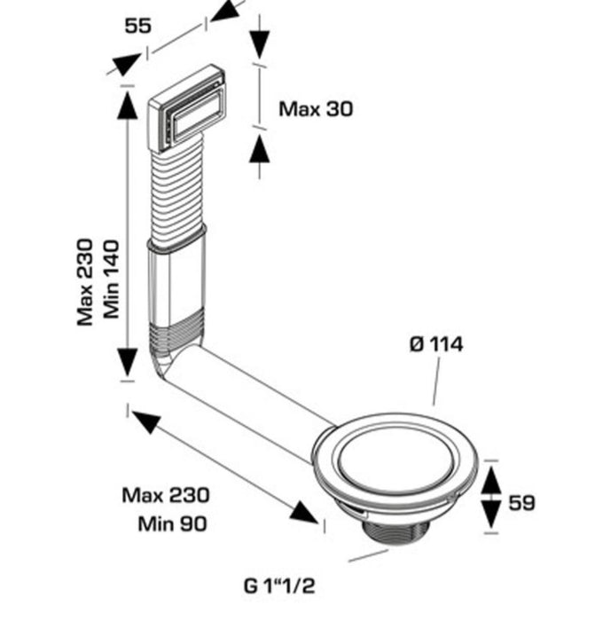CLICK KITCHEN SINK OVERFLOW TRAP