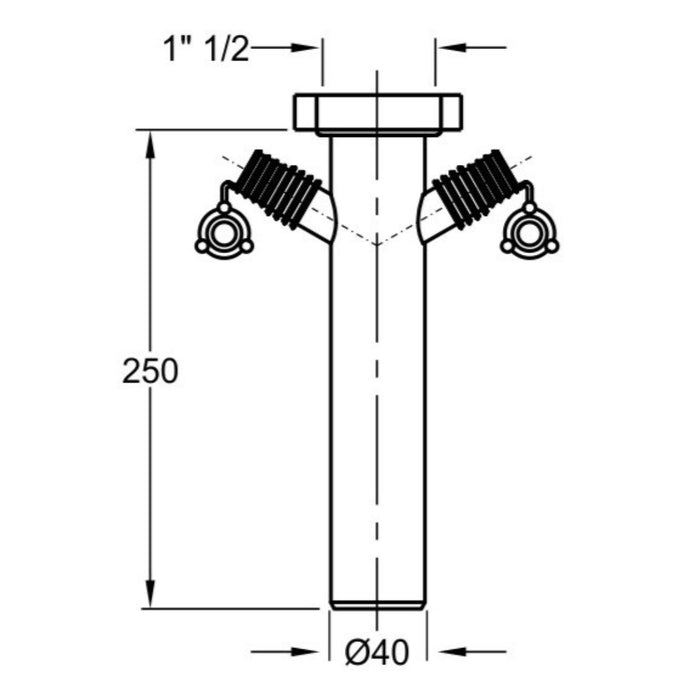 EXTENSION FOR SYPHON WITH 2 CONNECTORS 1 1/2 F40
