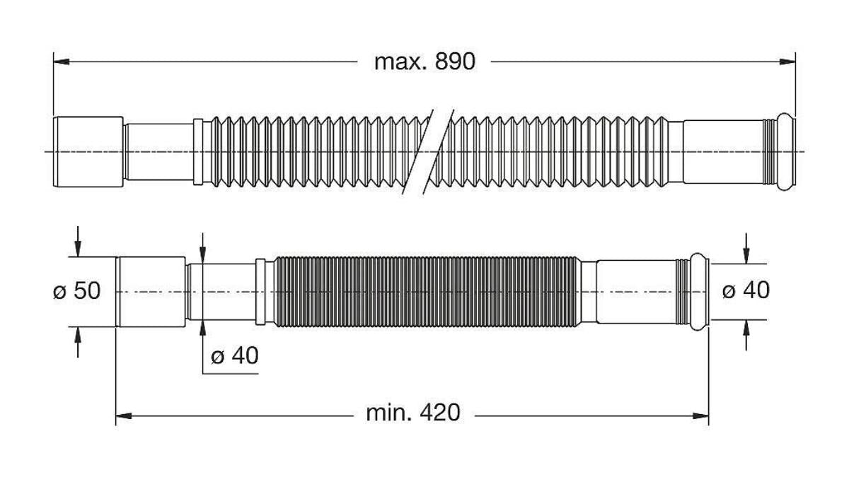 FLEXIBLE CONNECTION FOR SYPHON, JOINTED, D40X50
