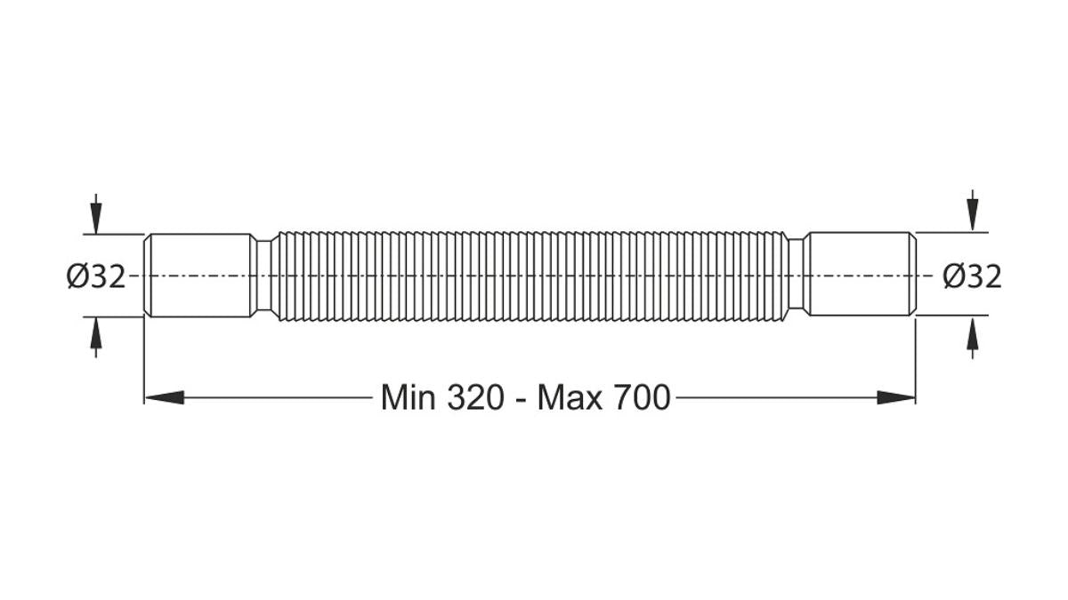 FLEXIBLE CONNECTION FOR SYPHON Φ32X32 MM