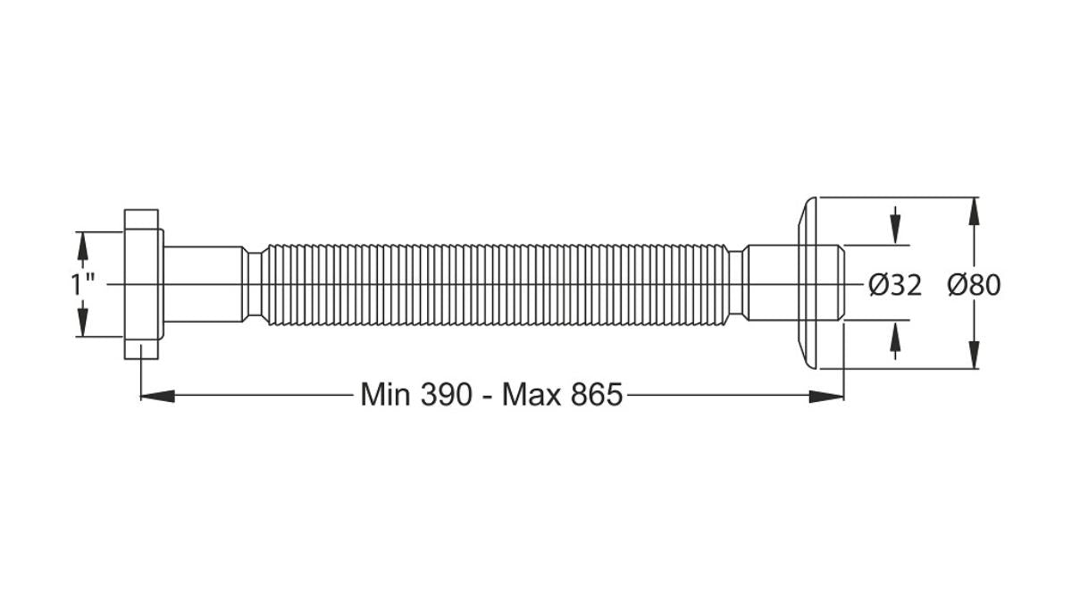 CORRUGATED PIPE 11/4 PLASTIC. NUT BONOMINI