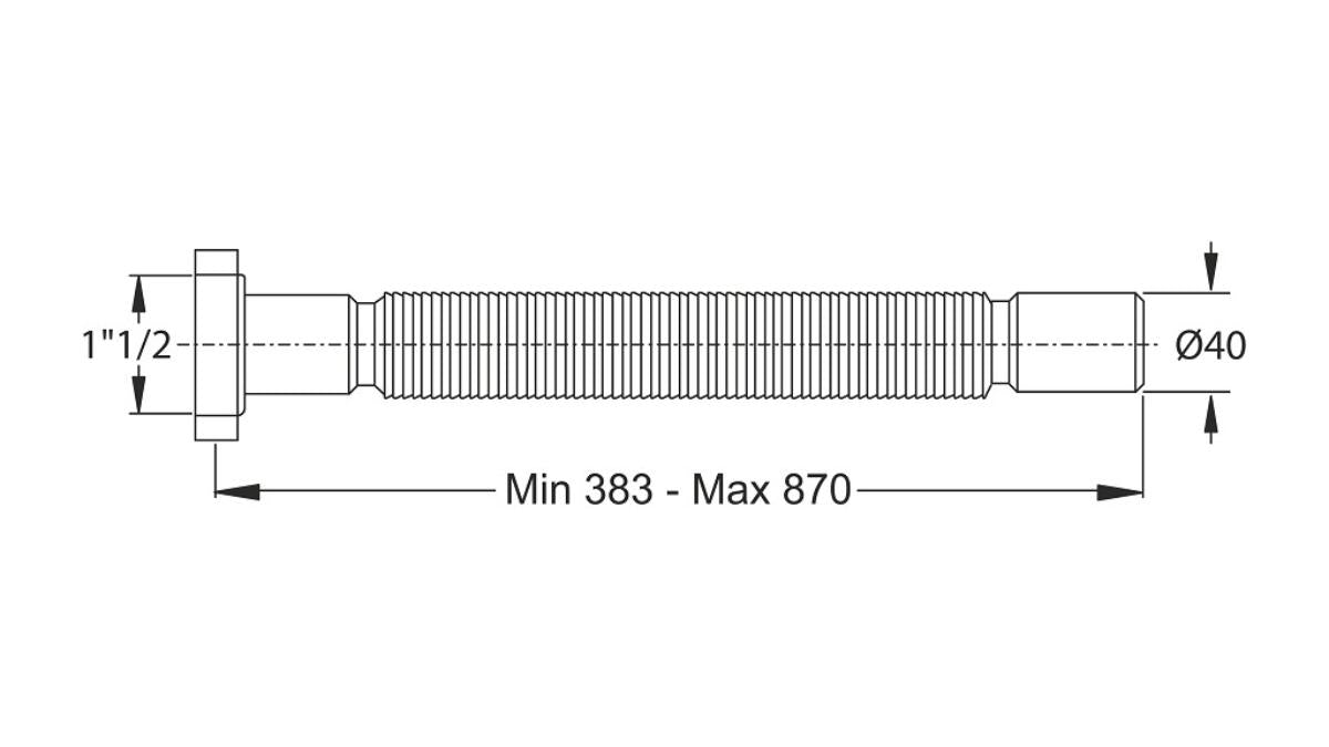 CORRUGATED PIPE 11/2 PLASTIC. NUT BONOMINI
