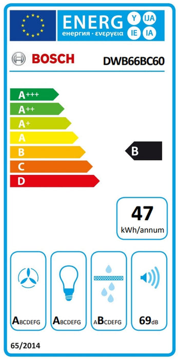 Bosch DWB66BC60 SER2 Chimney hood 60cm B max 621 m3/h 69 dB Box design,black - Аспиратори<<<BOSCH
