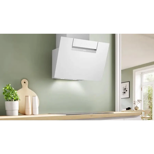 Bosch DWK67FN20 SER4 Wall hood 60 cm A+ EcoSilence Drive Alexa voice control transparent glass white print max 431 m3/h