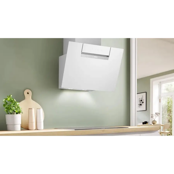 Bosch DWK67FN20 SER4 Wall hood 60 cm A+ EcoSilence Drive Alexa voice control transparent glass white print max 431 m3/h