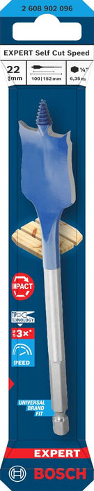 BOSCH EXP FLAT WOOD DRILL BIT 22 MM