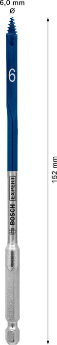 BOSCH EXP FLAT WOOD DRILL BIT 6 MM