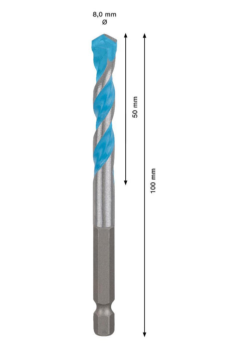 UNIVERSAL DRILL HEX-9 MULTI BOSCH 8x50x100