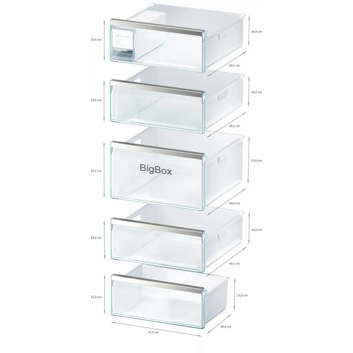 Bosch GSN54AWDV SER6 FS upright freezer NoFrost D 176/70/65cm 328l 38dB(C) IC 5 drawers (1 BigBox) 2 shelfs IceTwister