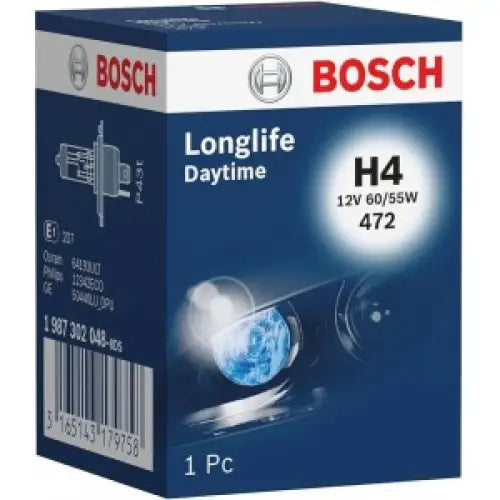 BOSCH LONGLIFE DAYTIME H4 4000K 55W 12V CARTON BOX 1 PCS - КРУШКИ И СВЕТЛИНИ<<<MaxCar