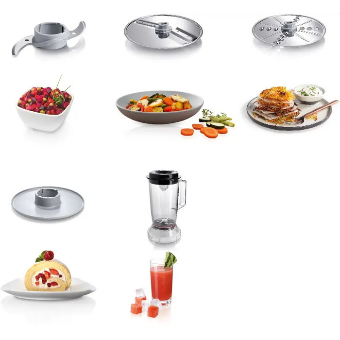 Bosch MCM3201B Kitchen machine MultiTalent 3 800 W BPA-free plastic bowl 2.3 l Double-sided stainless steel disc