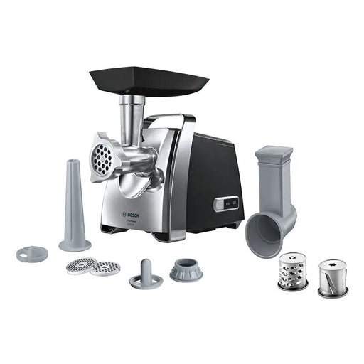 Bosch MFW67440 Meat mincer ProPower 2000W 3,5 kg/min nr. 8 3 sieves kebbe attachment shredder with 2 drums reverse