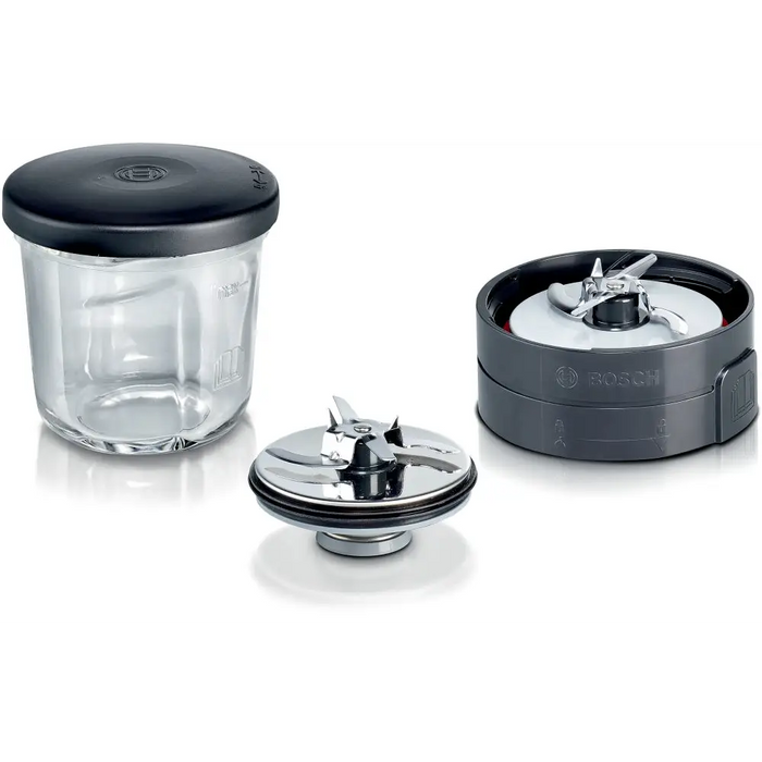 Bosch MUZ45XCG1 3 in 1 accessory set for grinding slicing and storage suitable for MUM4 MUM5 MUM Series 2 and MUM