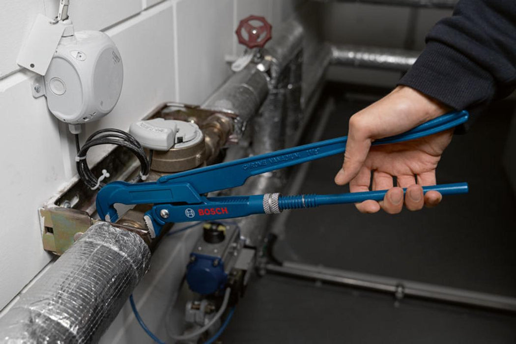 Pipe Wrench BOSCH 90° Chrome vanadium steel Blue