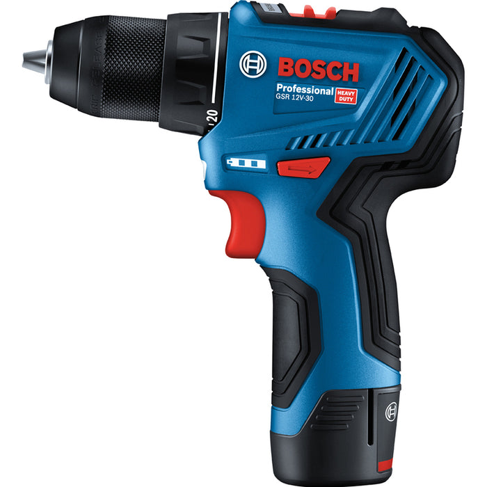 CORDLESS BRUSHLESS DRILL BOSCH PROFESSIONAL GSR 12V-30 12 V, 30.00 nm, NUMBER OF BATTERIES 2, 2.00 Ah