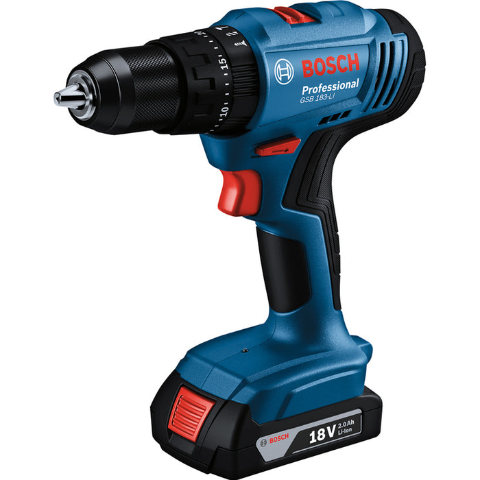 CORDLESS IMPACT DRILL BOSCH PROFESSIONAL GSB 183 Li 18 V, 56.00 nm, NUMBER OF BATTERIES 1, 2.00 Ah, SUITCASE