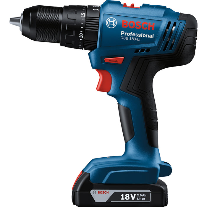 CORDLESS IMPACT DRILL BOSCH PROFESSIONAL GSB 183 Li 18 V, 56.00 nm, NUMBER OF BATTERIES 1, 2.00 Ah, SUITCASE