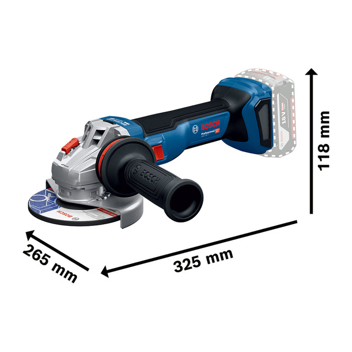 BATTERY BRUSHLESS ANGLE GRINDER BOSCH PROFESSIONAL GWS 18V-11 18 V, WITHOUT BATTERY AND CHARGER, 125 mm