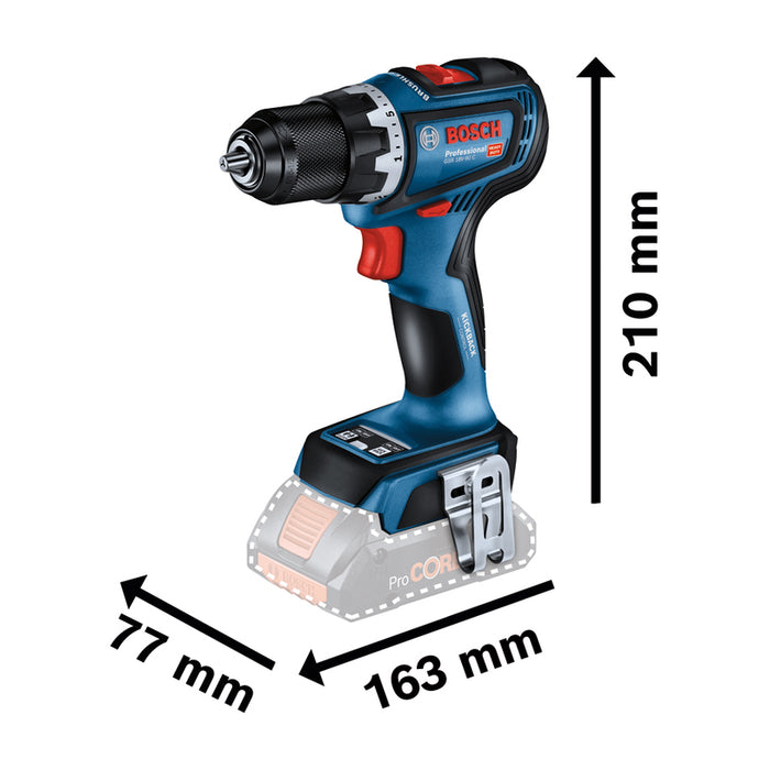 BATTERY BRUSHLESS DRILL BOSCH PROFESSIONAL GSR 18V-90 18 V, 64.00 nm, NUMBER OF BATTERIES 2, 2.00 Ah, SUITCASE