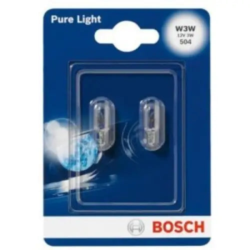 BOSCH PURE LIGHT W3W 4000K 3W 12V CARTON BLISTER X2 PCS - КРУШКИ И СВЕТЛИНИ<<<MaxCar