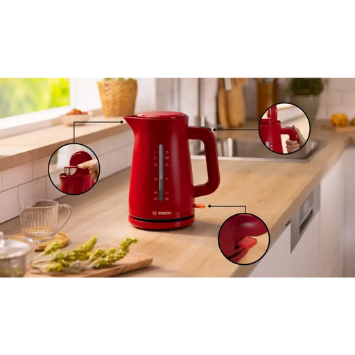 Bosch TWK3M124 MyMoment Plastic Kettle 2400 W 1.7 l Cup indicator Limescale filter Triple safety function Red