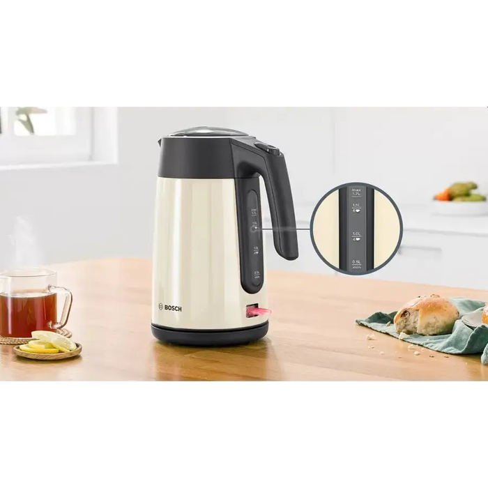 Bosch TWK7L467 Kettle 2000-2400 W 1.7 l Cup indicator Triple safety function Beige - Кухненски уреди<<<BOSCH дребна