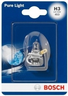 BOSCH PURE LIGHT H3 4000K 55W 12V CARTON BLISTER 1 PCS