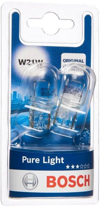 BOSCH PURE LIGHT W21W 4000K 21W 12V CARTON BLISTER X2 PCS