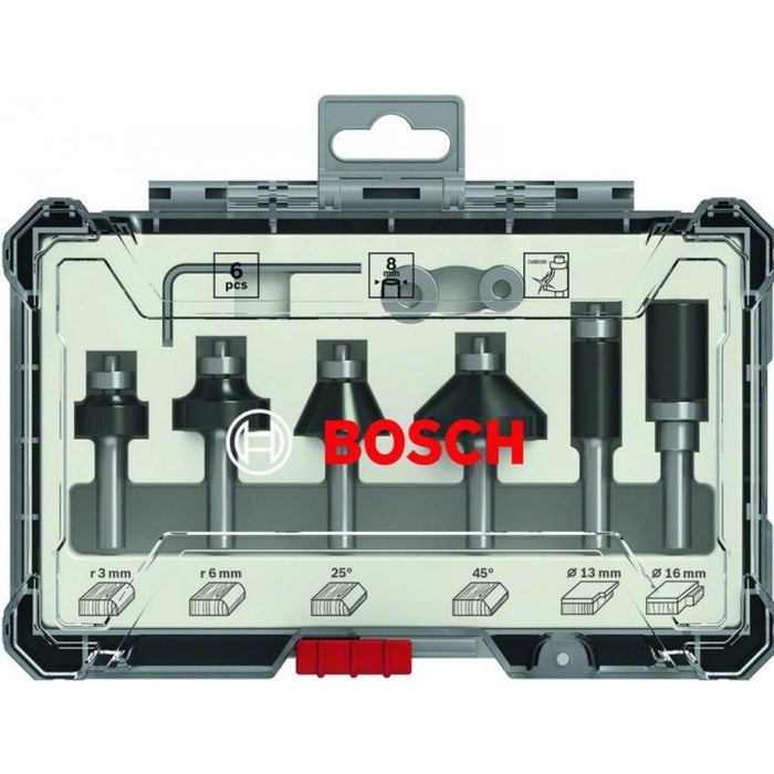 MIXED 6PCS MILLING BROKER SET 8MM BOSCH