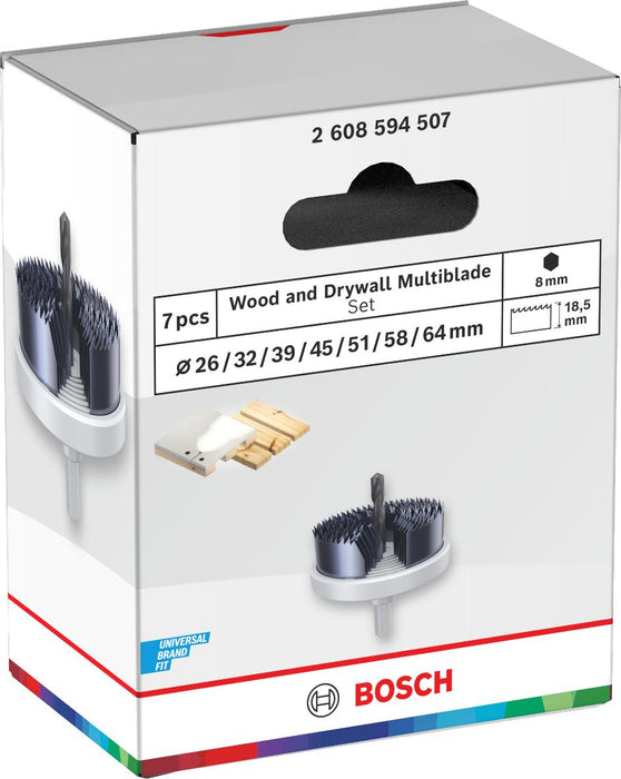 SET OF BOSCH WOOD & DRYWALL MULTIBLADE 26/32/39/45/51/58/64 MM BOSCH WOOD & DRYWALL MULTIBLADE