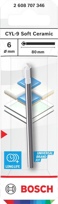 BOSCH DRILL BIT CYL-9 SOFT CERAMIC 6 MM