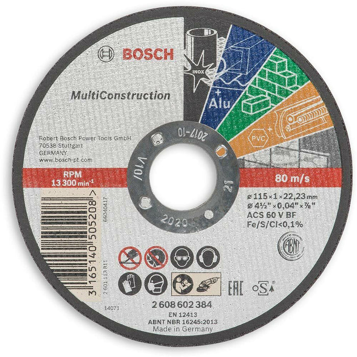 CUTTING DISC BOSCH MULTICONSTRUCTION 115X1x22.23