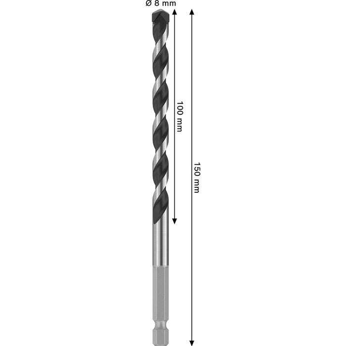 METAL DRILL BIT HEX-5 BOSCH 8x100x150