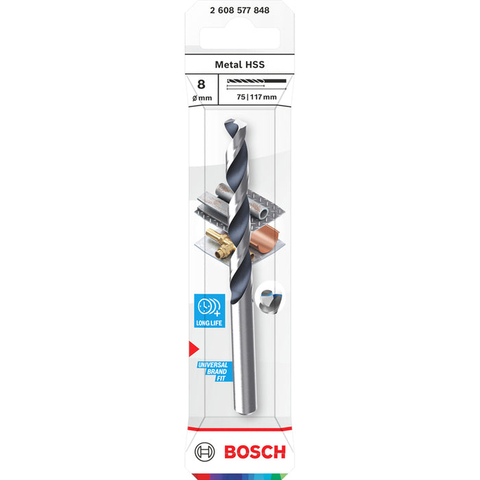 METAL DRILL BOSCH HSS 8x75x117