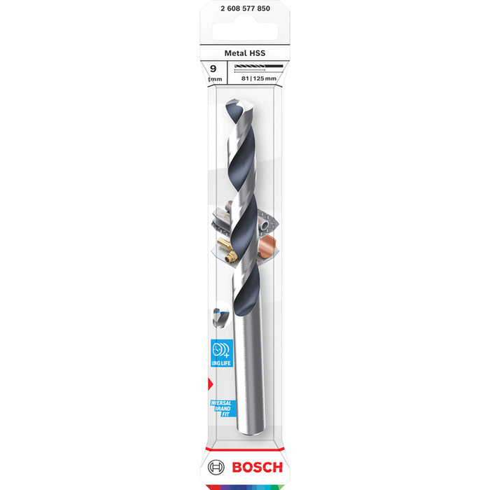 METAL DRILL BOSCH HSS 9x81x125