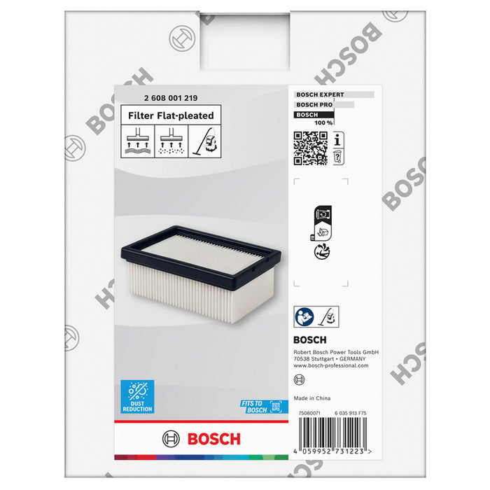 FLAT PLEATED FILTER FOR BOSCH PAS 15-220