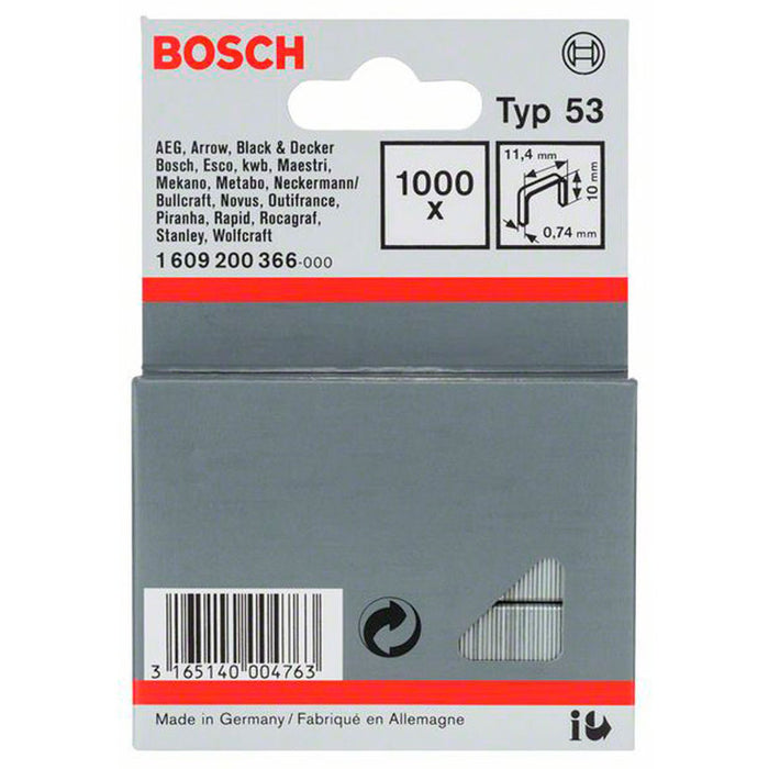 CLAMPS FOR TAKER TYPE 53 10X11.4 MM BOSCH 1000 PCS