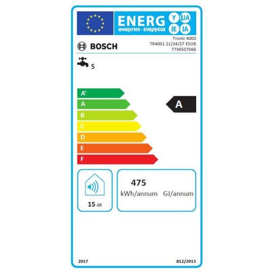 Flow water heater BOSCH Tronic TR4001 21/24/27 ESOB, 27 kW