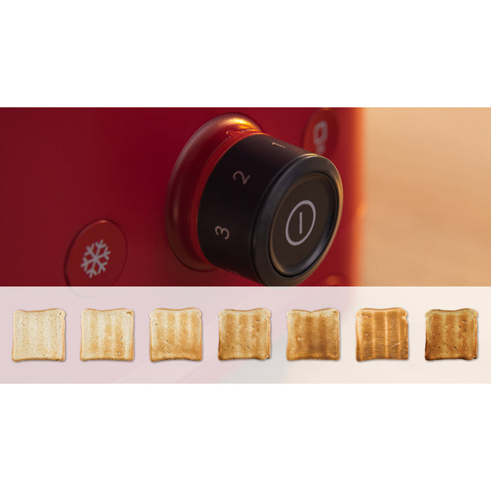 Bosch TAT3M124, MyMoment Compact toaster, 950 W, Auto power off, Defrost and reheat setting, Removable and foldable bun attachment, High lift, Deep Red