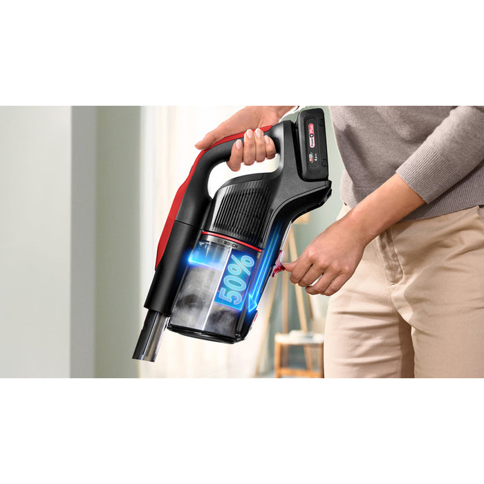 Bosch BCS1041PET stick vacuum/electric broom Battery Dry HEPA Bagless 0.4 L 23.5 W Black, Red 4 Ah