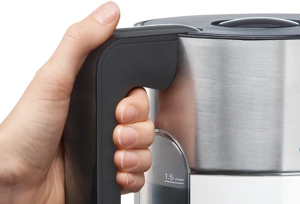 Bosch TWK8611P electric kettle 1.5 L 2400 W Anthracite, Stainless steel, White