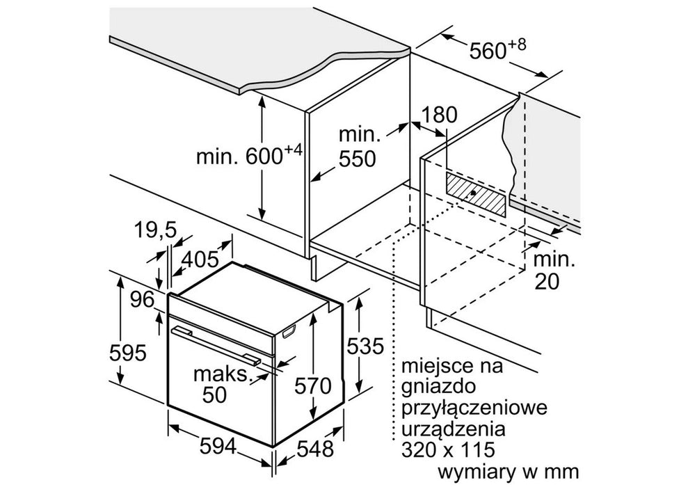 Bosch Serie 6 HBG537FB4 oven 71 L A Black