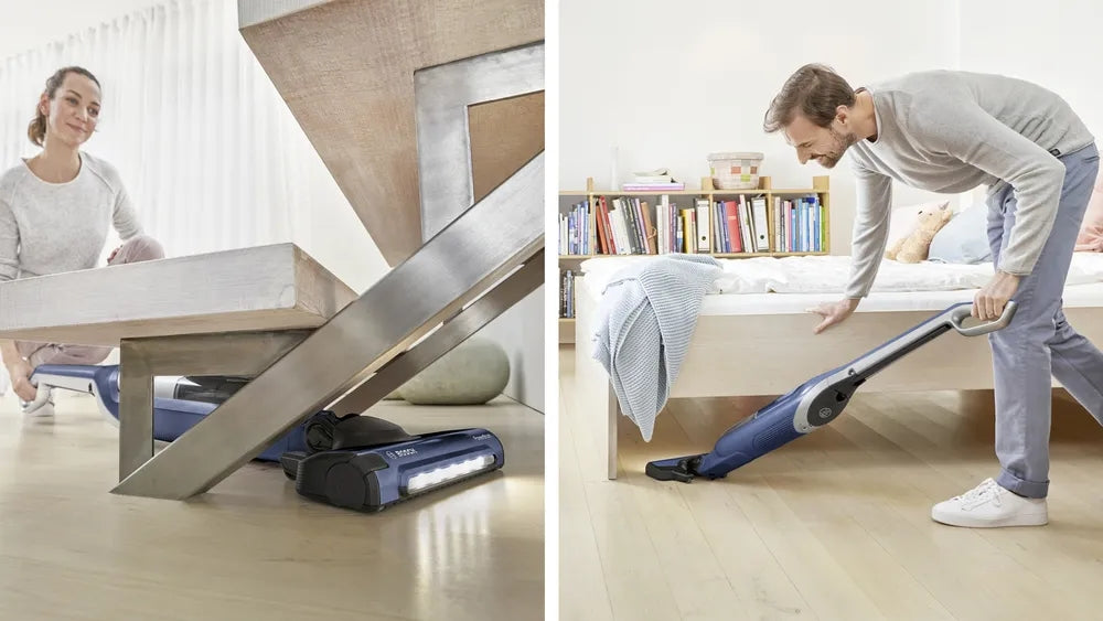 Bosch BBH3K2800, Cordless Handstick Vacuum cleaner 2 in 1 Flexxo Gen2, Serie 4, 28V, 82 dB(A), AllFloor Power Brush with LEDs, built-in accessories, Blue