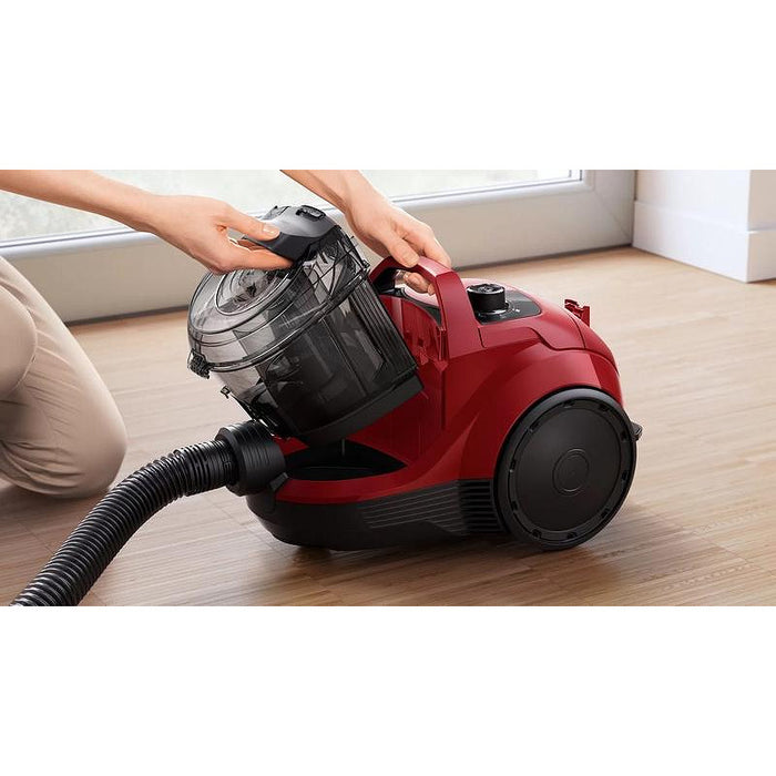 Bosch BGC21X350, SER4 Bagless vacuum cleaner, 750 W, 2.0 L, 78 dB(A), Red