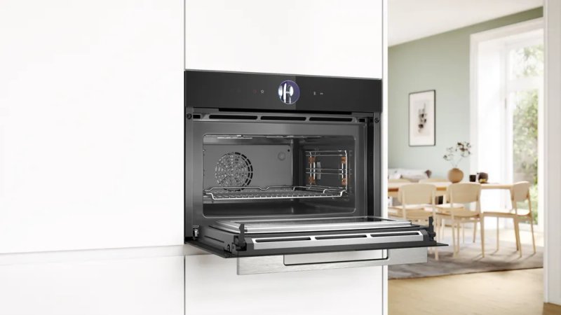 Bosch CMG7361B1 SER8 Compact combi microwave oven, EcoClean back, 20 HM, TFT-touchdisplay