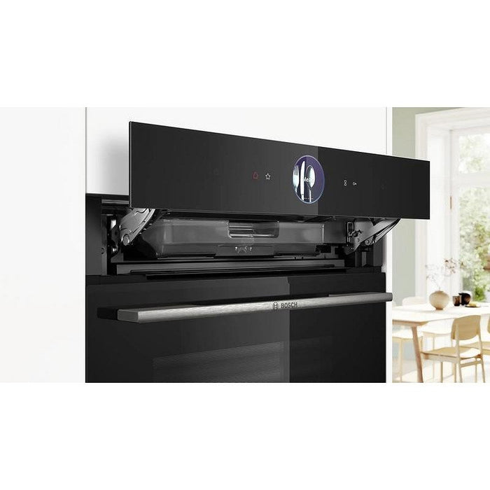 Bosch CSG7364B1, SER8, Compact steam oven, 60 x 45 cm, 47 l, Perfect Steam, Steam Plus function, Added Steam function, Home Connect, Black