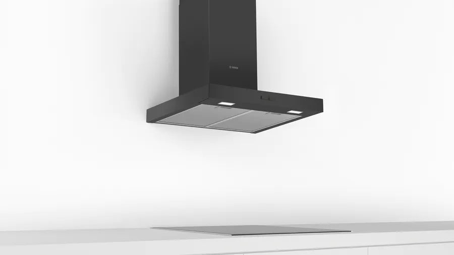 Bosch DWB66BC60, SER2, Chimney hood 60cm B, max 621 m3/h, 69 dB, Box design,black