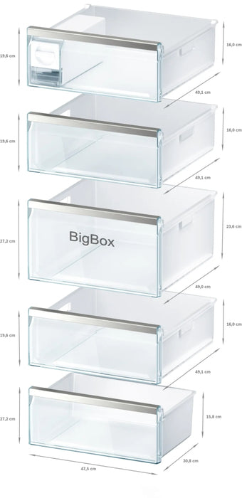 Bosch GSN54AWDV SER6 FS upright freezer, NoFrost, D, 176/70/65cm, 328l, 38dB(C), IC, 5 drawers (1 BigBox), 2 shelfs, IceTwister, handle, white