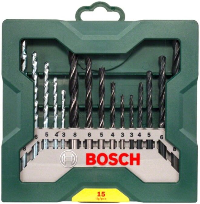 BOSCH DRILL SET FOR METAL, WOOD AND CONCRETE 15 PCS