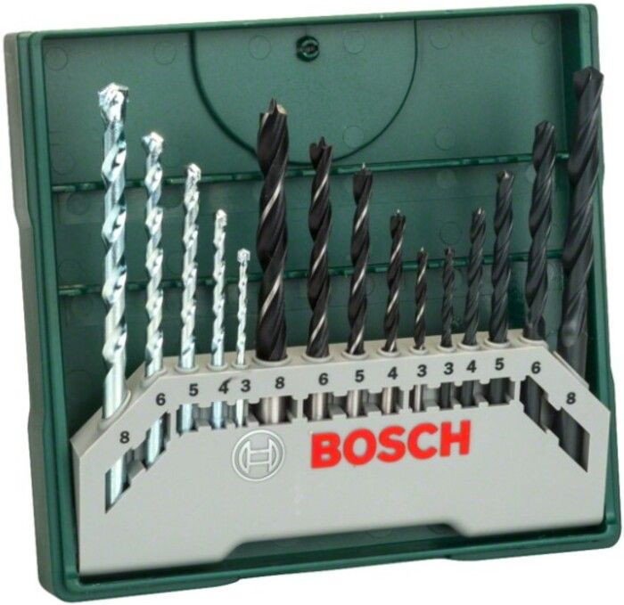 BOSCH DRILL SET FOR METAL, WOOD AND CONCRETE 15 PCS